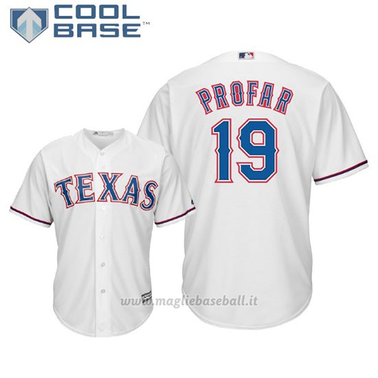 Maglia Baseball Uomo Texas Rangers Jurickson Profar Cool Base Majestic 1ªBianco